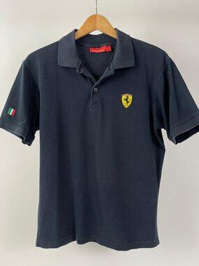 Official Licensed Ferrari Scuderia F1 Polo Tee Shirt, Black, Size S/M